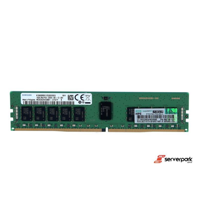 SAMSUNG 16GB 2Rx8 PC4-2666V R-DIMM DDR4 REG ECC PN: 840756-01