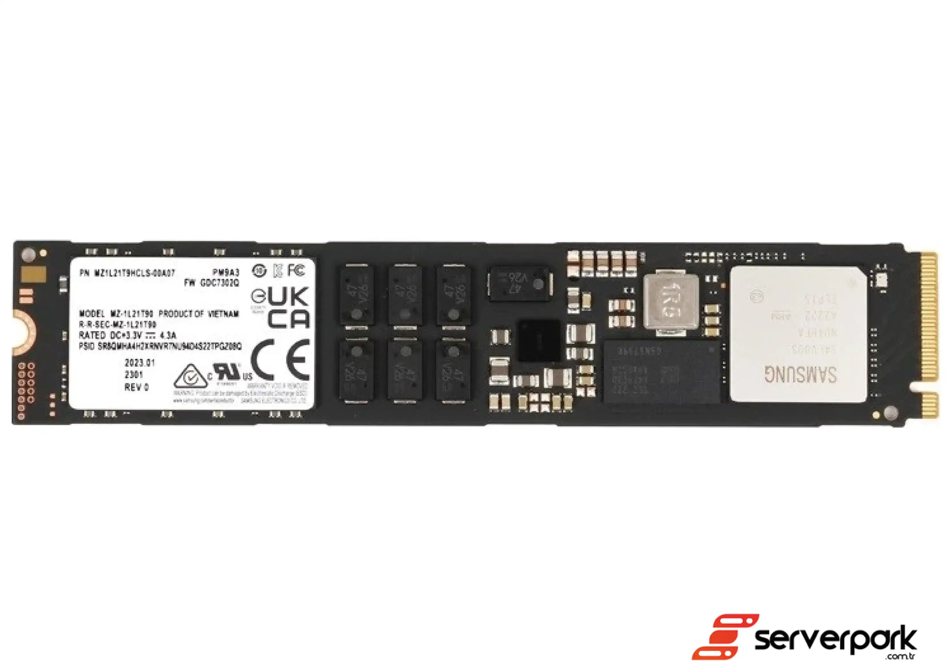 Samsung PM9A3  1.92 TB NVMe M.2 SSD - PN: MZ1L21T9HCLS-00A07