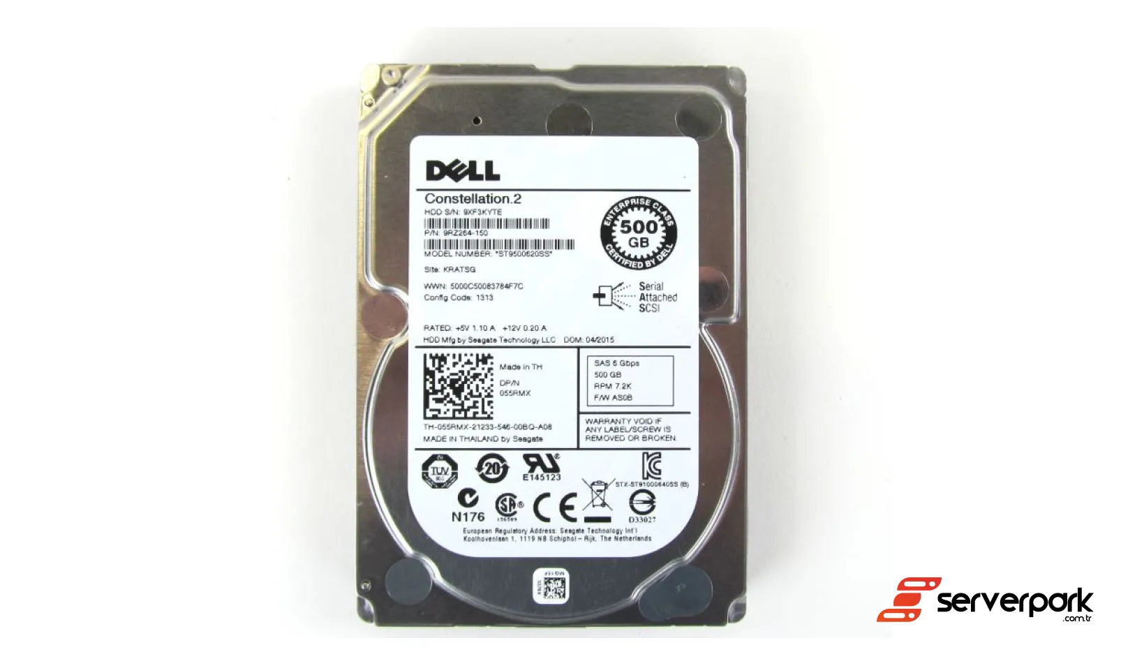 DELL 500GB 2.5' 7.2K SAS HDD - 055RMX / 55RMX