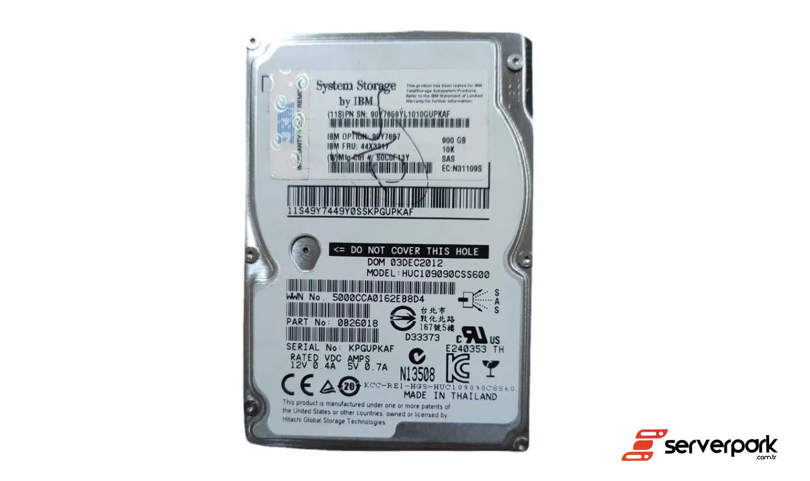 IBM 900GB 2.5' SAS HDD 10K RPM - PN: 00Y5708