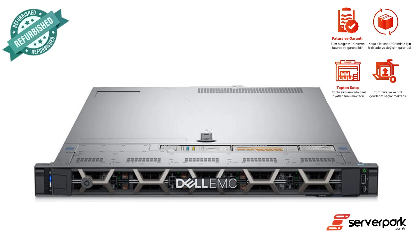 DELL R640 - 8SFF / 2x Gold 6230 CPU / 512 GB DDR4 / 2 GB Raid / 2 x 750 PS / Universal Raf Kızak