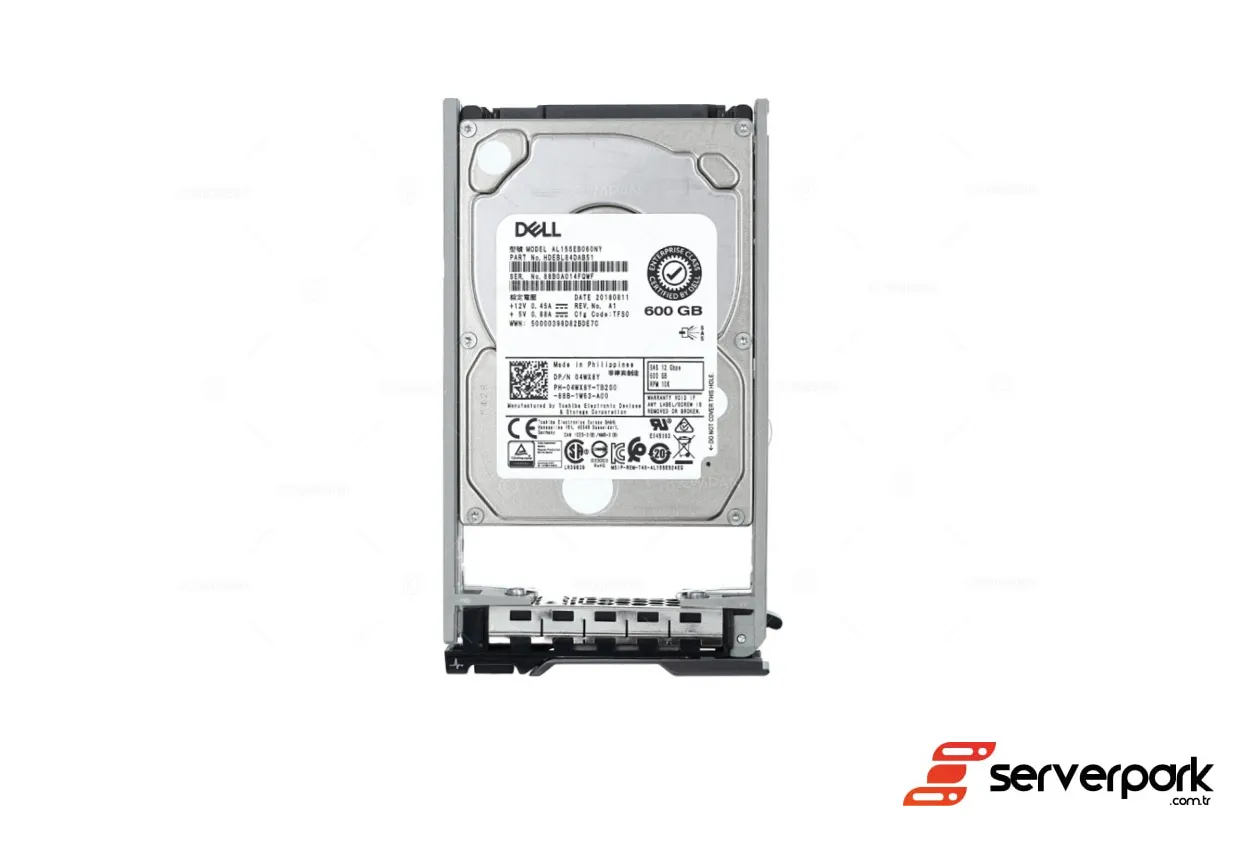 DELL 600GB 2.5' SAS Hard Disk - PN: 04WX8Y / 4WX8Y