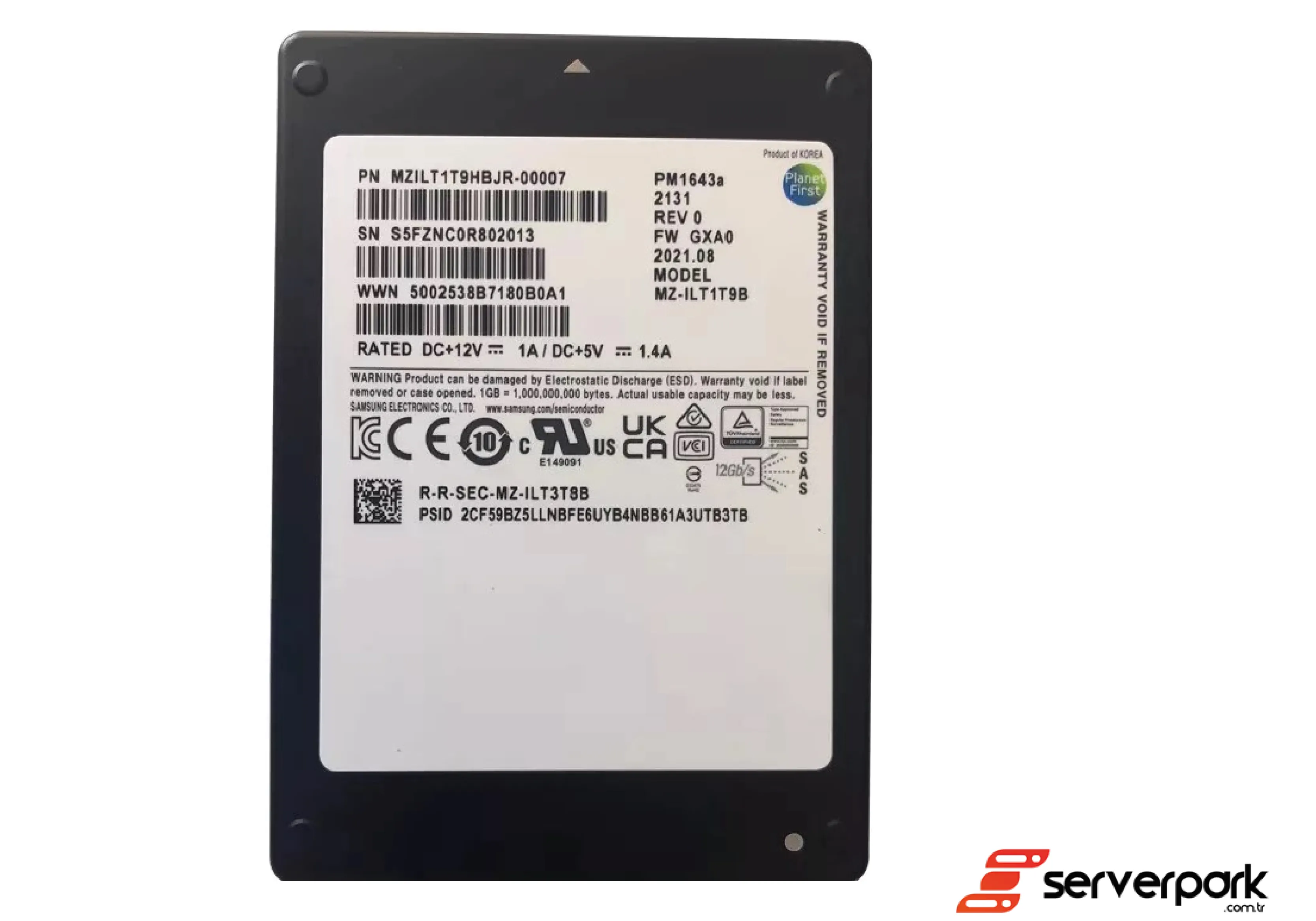 Samsung PM1643a 1.92 TB SAS 2,5' SSD -MZILT1T9HBJR-00007