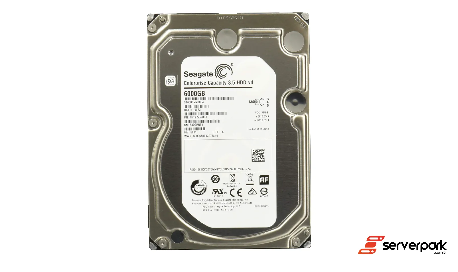 Seagate Enterprise Capacity v4 6TB 3.5' 7.2K SAS HDD - PN: ST6000NM0034