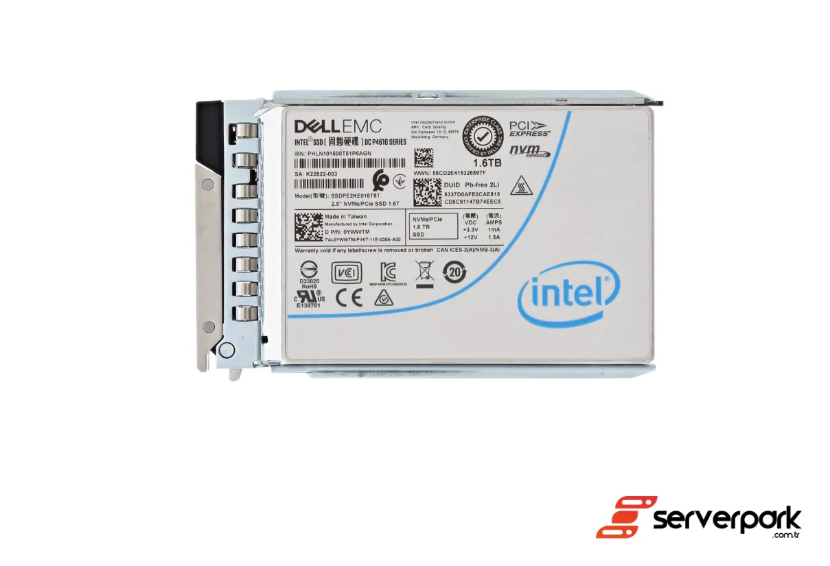 DELL 1.6TB NVMe Gen3 Mixed Use SSD - PN: YWWTM