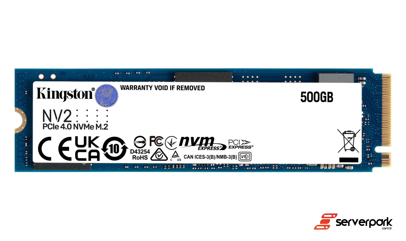  Kingston NV2 500GB NVMe M.2 SSD - PN: SNV2S/500G