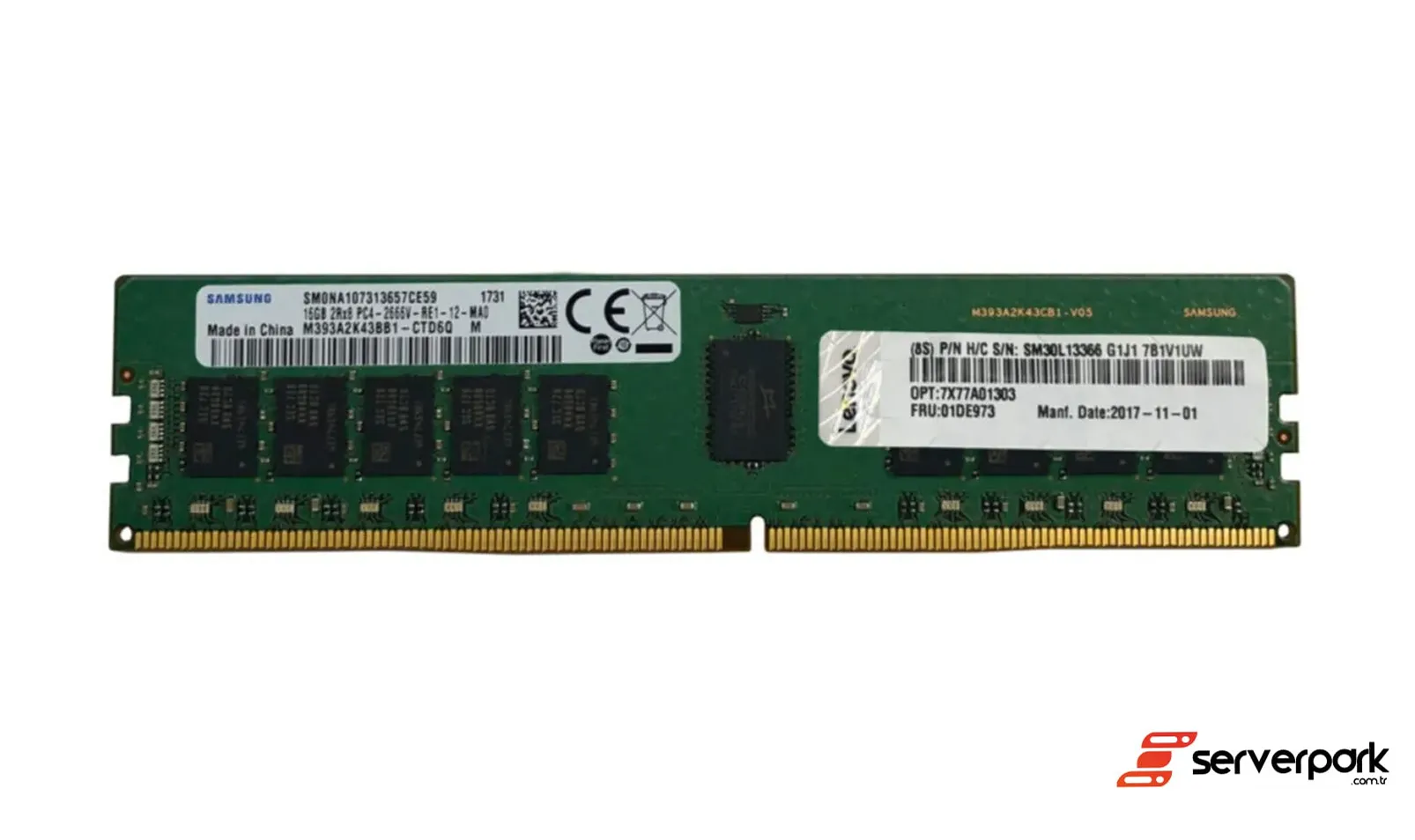 Lenovo 32GB 2Rx8 PC4 3200AA R-RDIMM DDR4 PN: 4X77A08634 