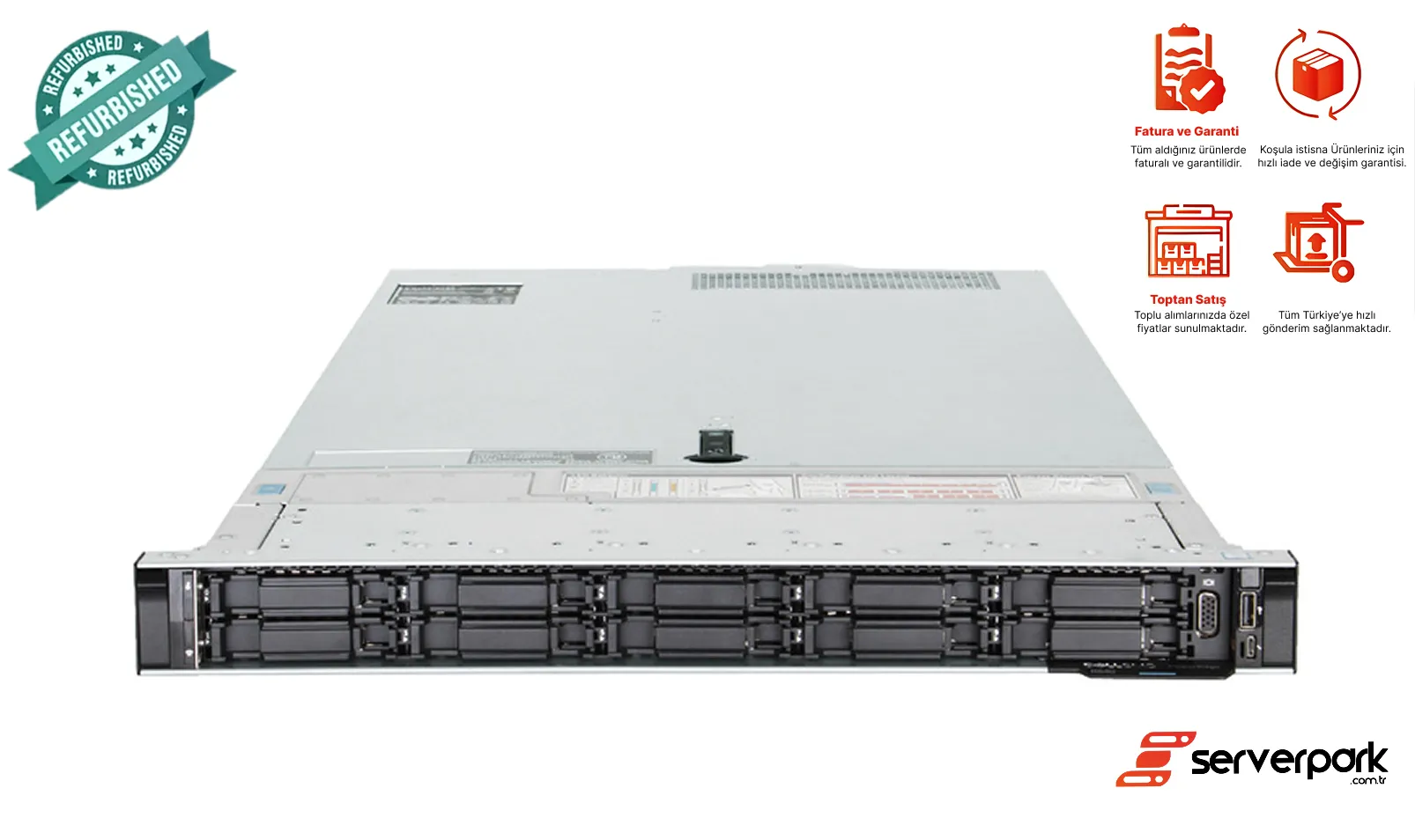 DELL R640 | 2 x GOLD 6152 (88 Core)/ 512GB DDR4 / 1GB RAID / 2 x 750W PS / Orjinal Rail Kit