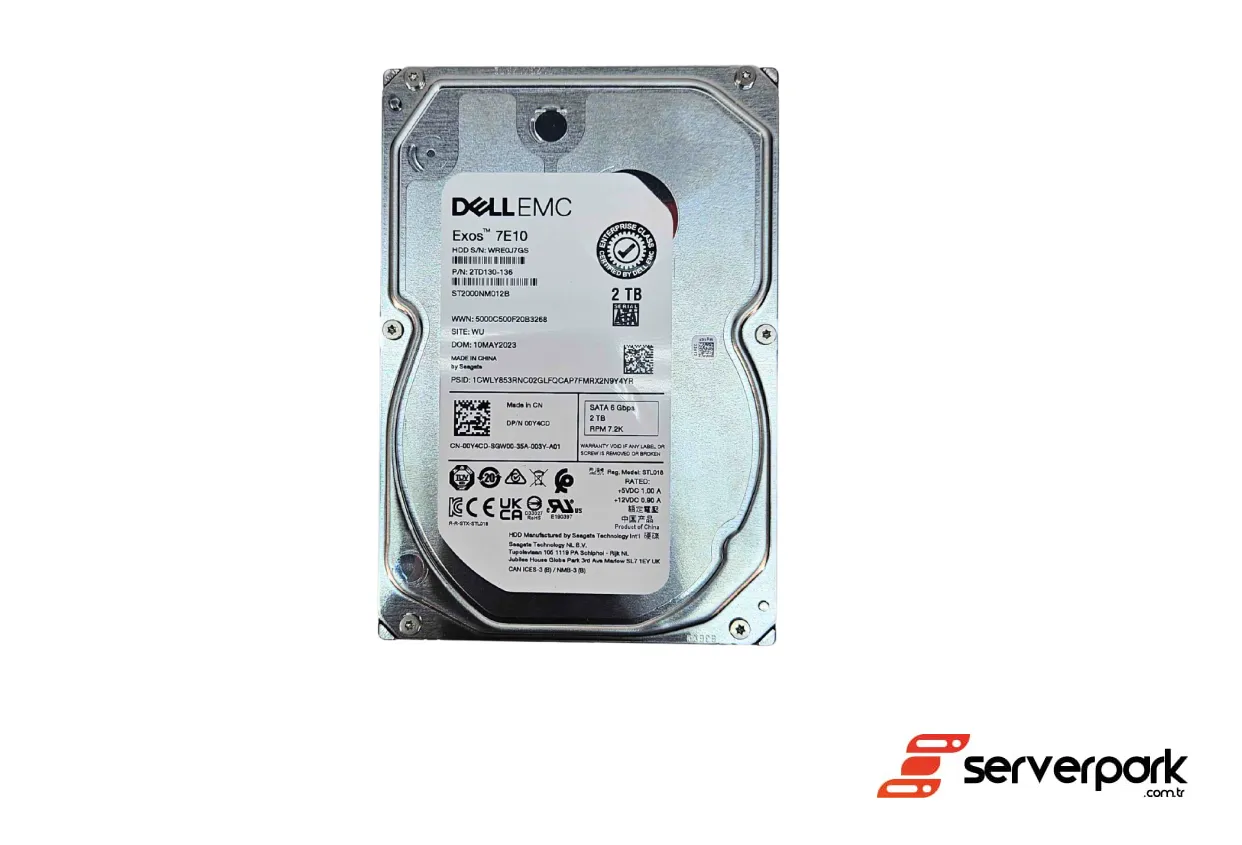 DELL EMC 2TB SATA Hard Disk - PN: 00Y4CD / 0Y4CD
