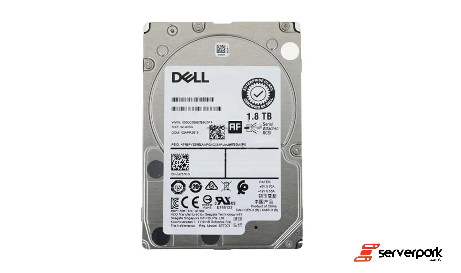 Dell 1.8TB SAS 10K HDD - PN: JY57X
