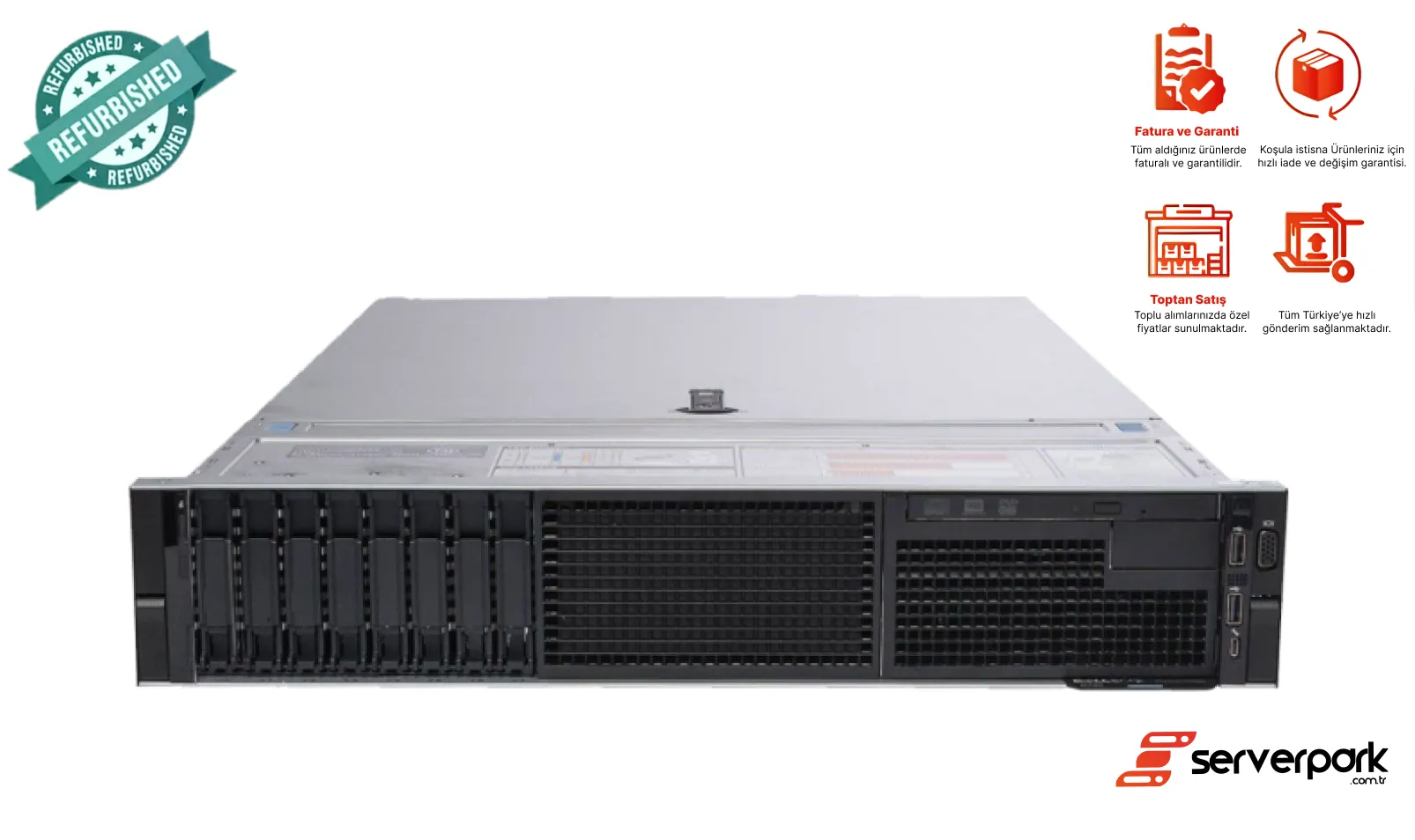 DELL R740 - 8SFF / 2 x Gold  6230R CPU / 256 GB DDR4 / 2 x 750W PS /  Orjinal Rail Kit / Frontbazel 