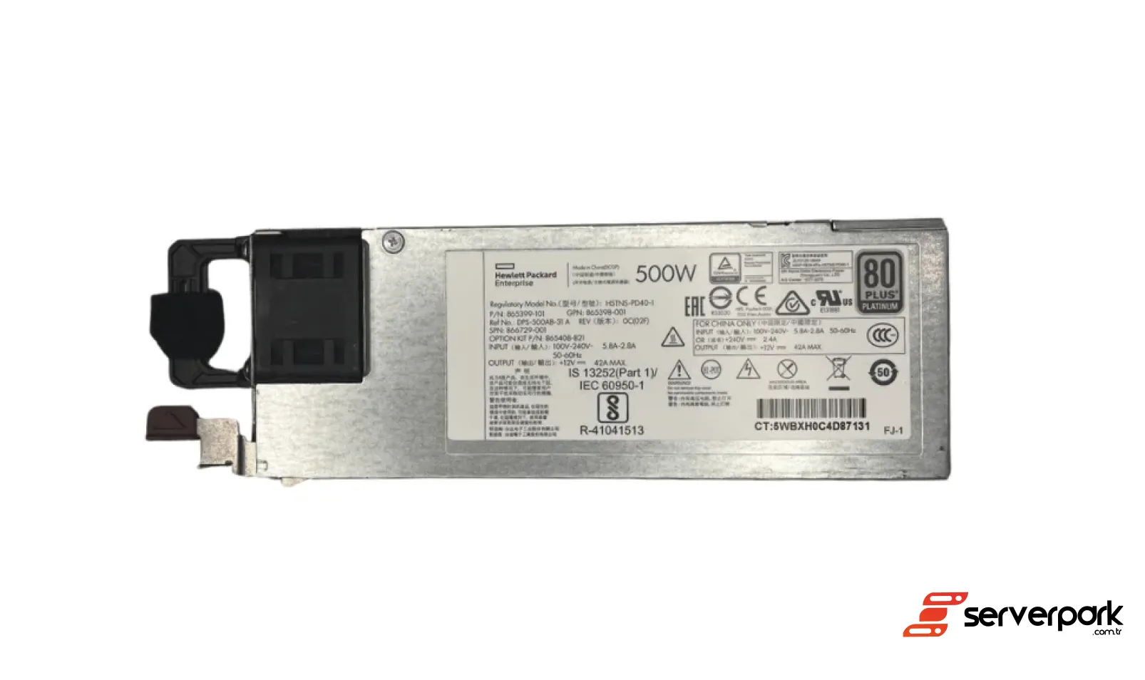 ​HPE 500W Power Supply PN: 865399-101