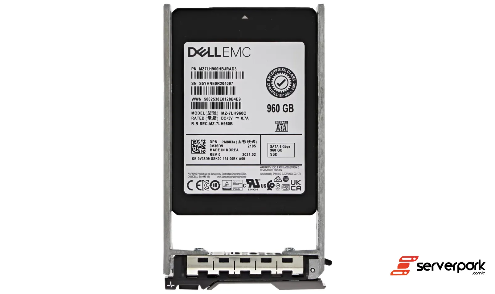 DELL EMC 960GB 2.5' SATA SSD - PN: 0X31G3 / X31G3