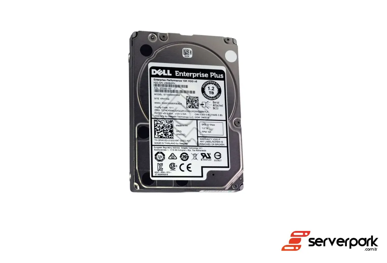 DELL 1.2TB  10K SAS HDD - PN: 0RWV5D / RWV5D