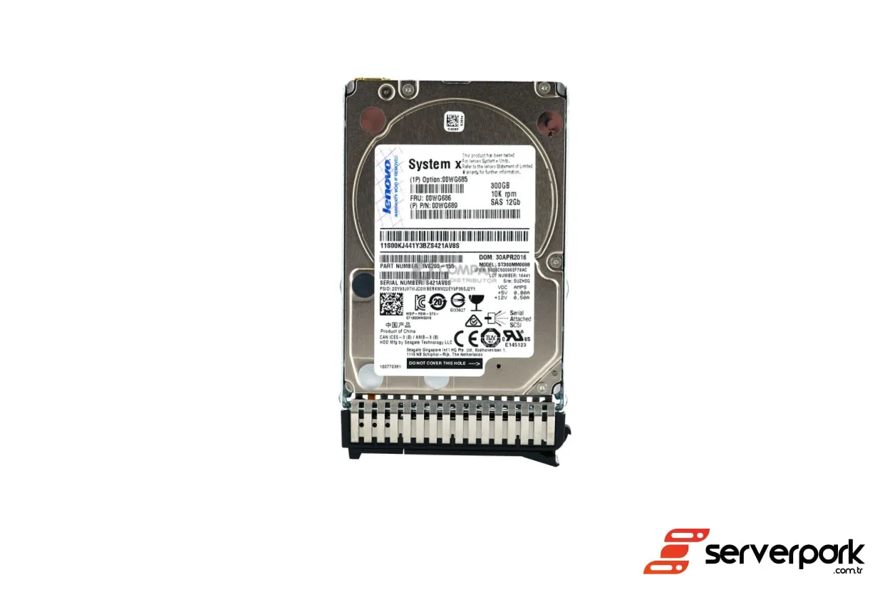 Lenovo 300GB  10K SAS HDD - PN: 00WG686