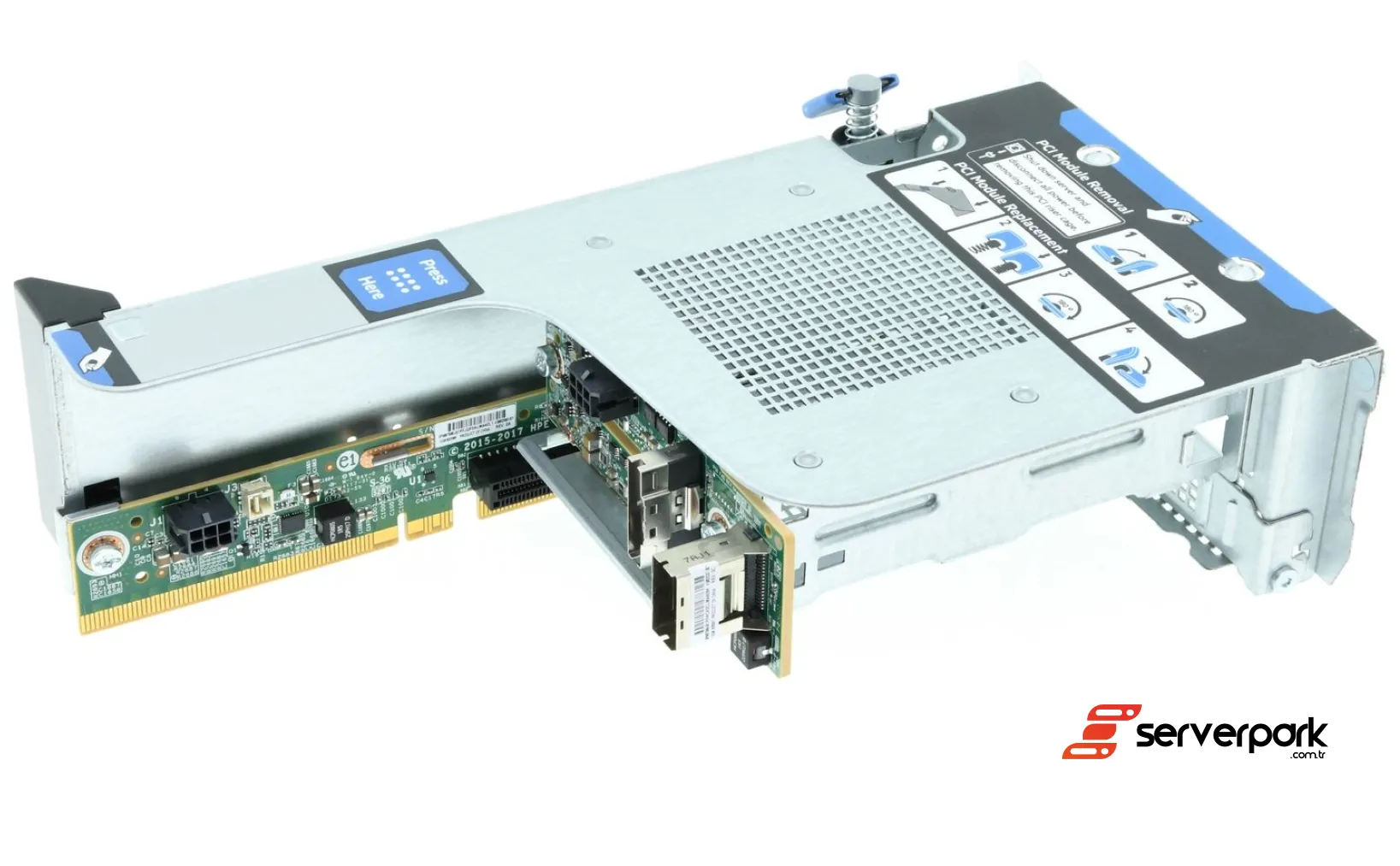 HPE Riser Kart - 2x 2.5' SFF & PCIe Gen3 x16 - ProLiant DL38x Gen10 - PN: 875064-001 / 826688-B21