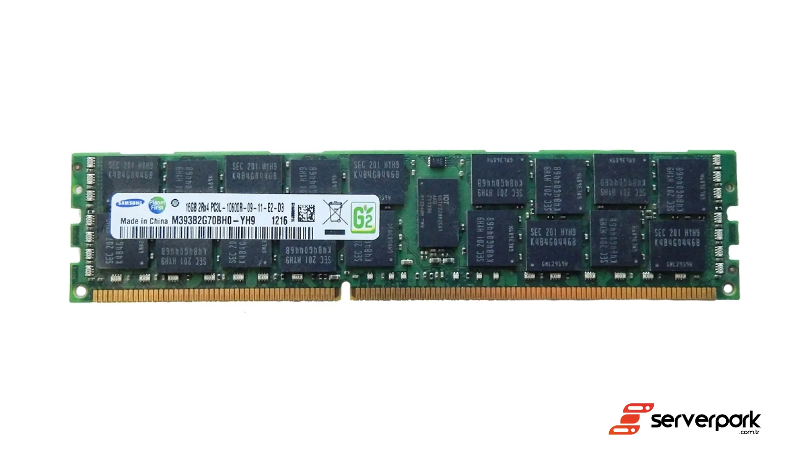 Samsung 16GB 2Rx4 PC3L-10600R DDR3  REG ECC PN:  M393B2G70BH0-YH9