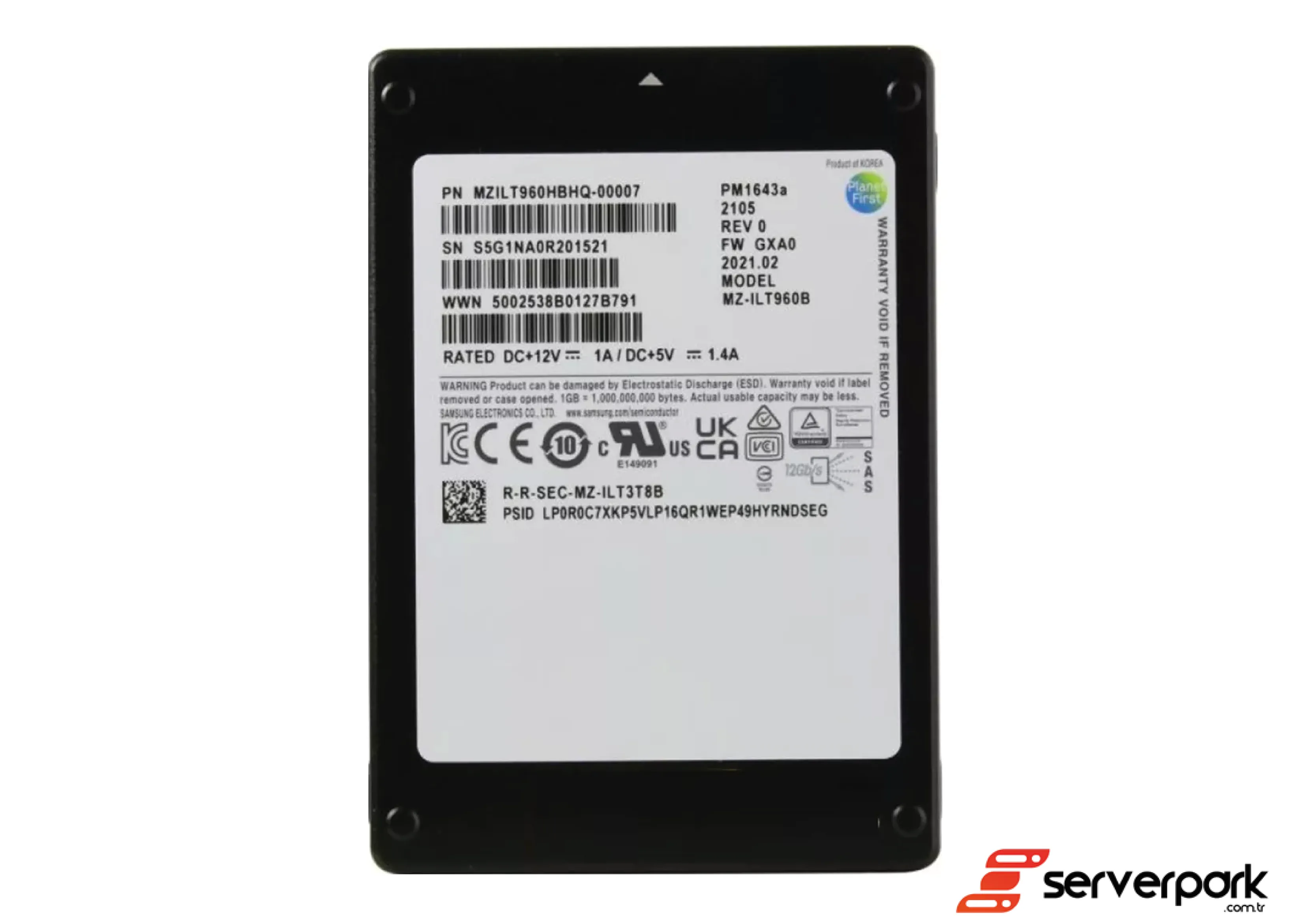 Samsung PM1643a 960 GB SAS 2,5' SSD - PN: MZILT960HBHQ-00007