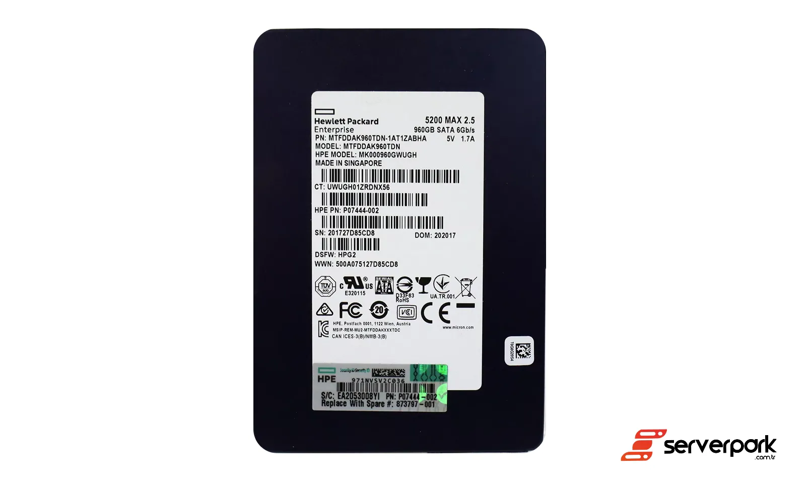 Micron 960GB 2.5' SATA SSD PN: MTFDDAK960TDN-1AT1ZABHA