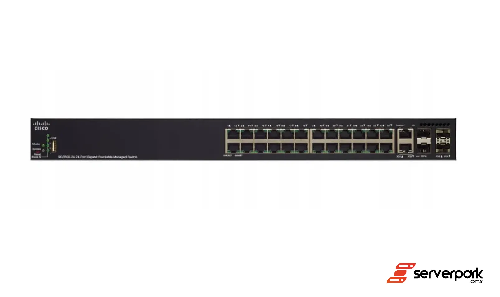 Cisco SG350X-24P-K9 SG350X-24P 24x 1Gb RJ-45, 2x 10Gb combo, 2x 10Gb SFP+ - PN: SG350X-24P-K9