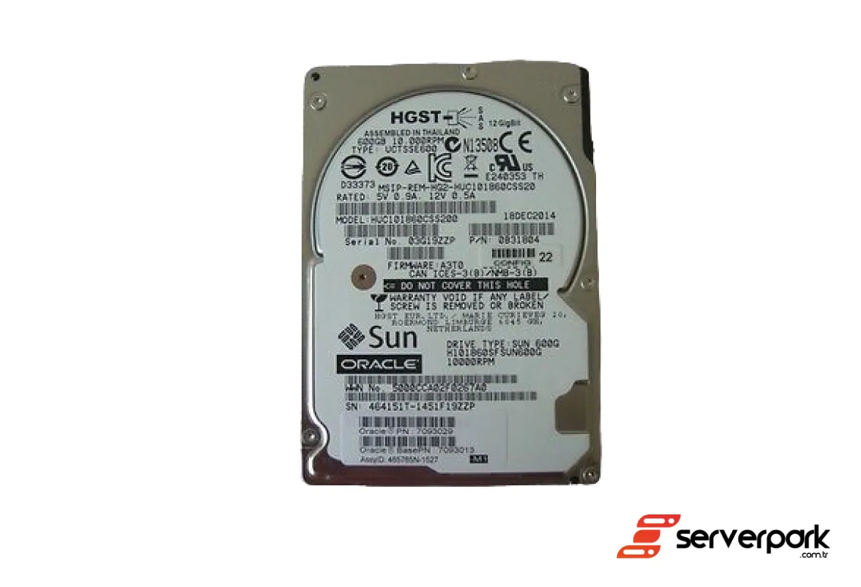 Sun ORACLE 600GB 12G 10K SAS HDD - PN: 7093013 / 7093015