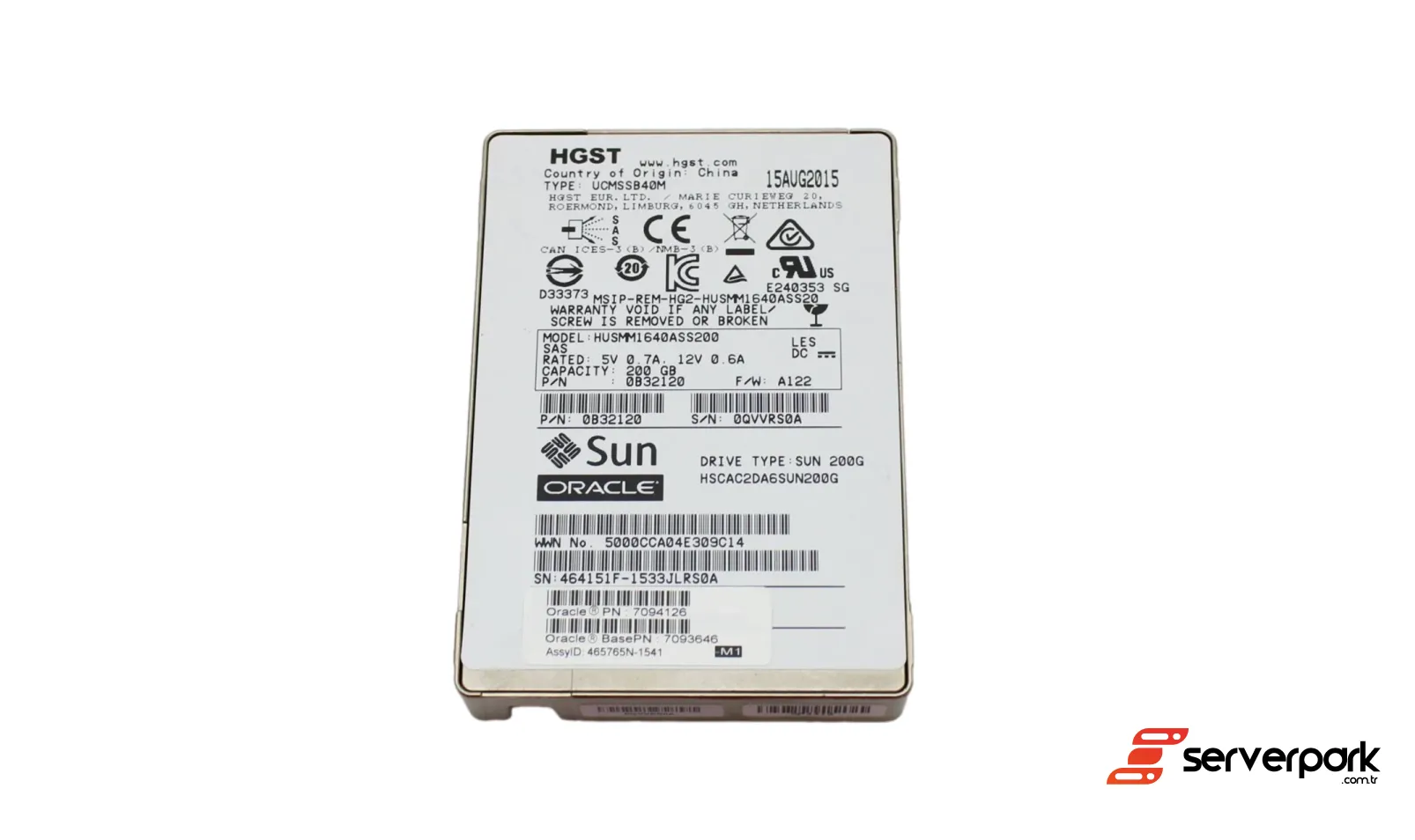 Sun ORACLE 200GB 2.5' SAS SSD - PN: 7094126 / 7093646