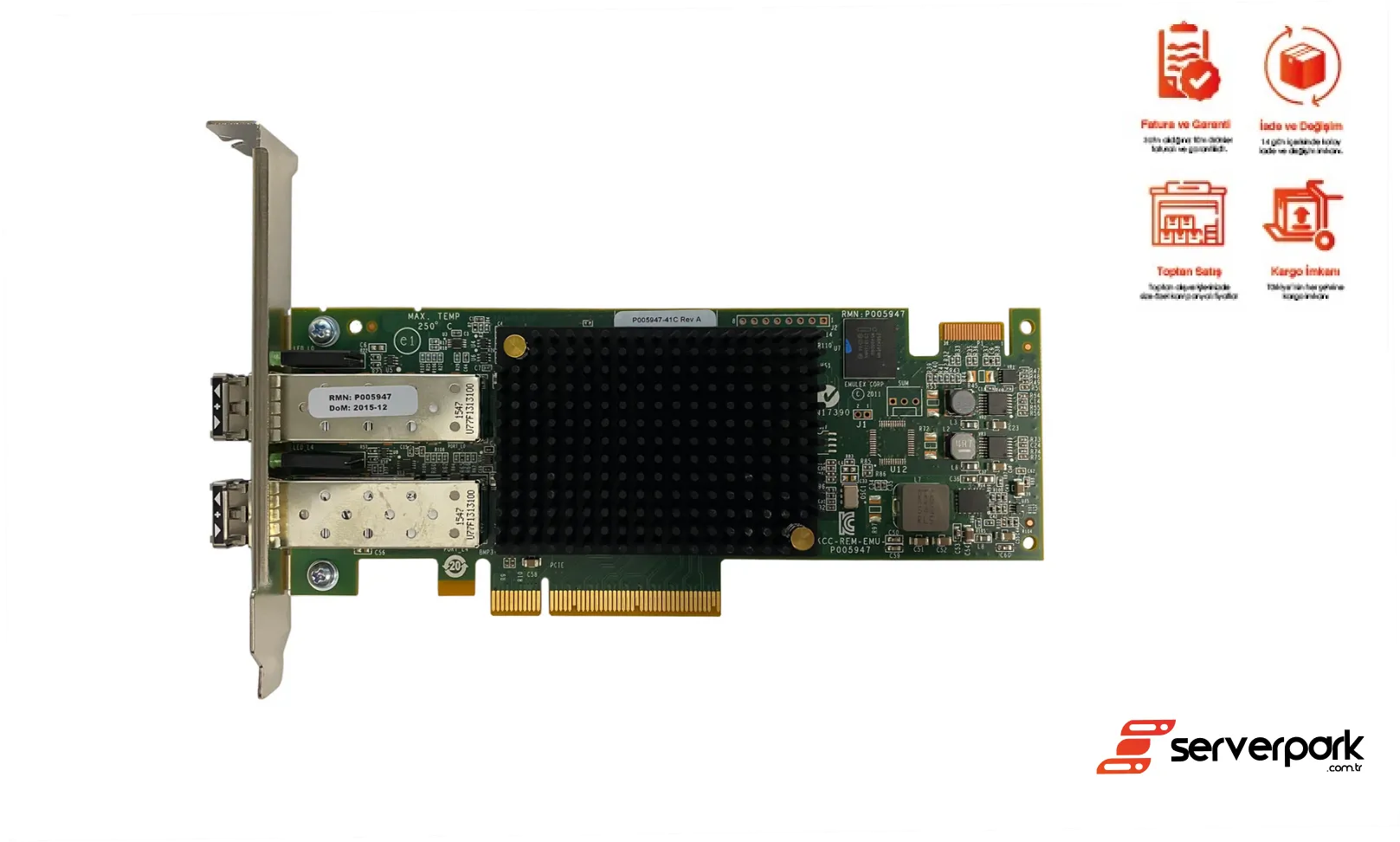 LPE16002B-M6 DELL EMULEX 16Gb Fibre Channel Dual Port Host Bus Adapter - PN: 00ND478