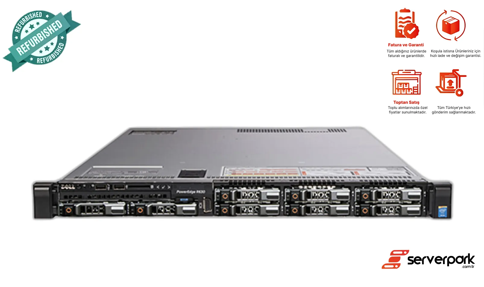 DELL  R630 - 8 SFF /   2 x Intel® Xeon® E5-2697 V4 CPU / 768 GB DDR4 / 1GB H730P RAID / 2 x 750W PS / Universal Raf Kızak