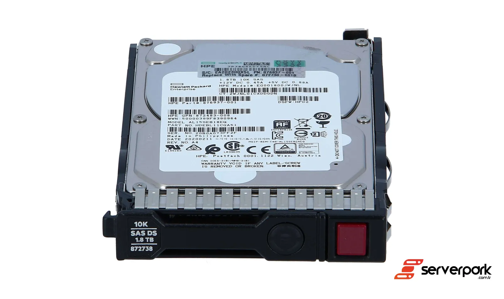HPE 1.8TB 2.5' 10K SAS HDD - PN: 872738-001 / 872481-B21