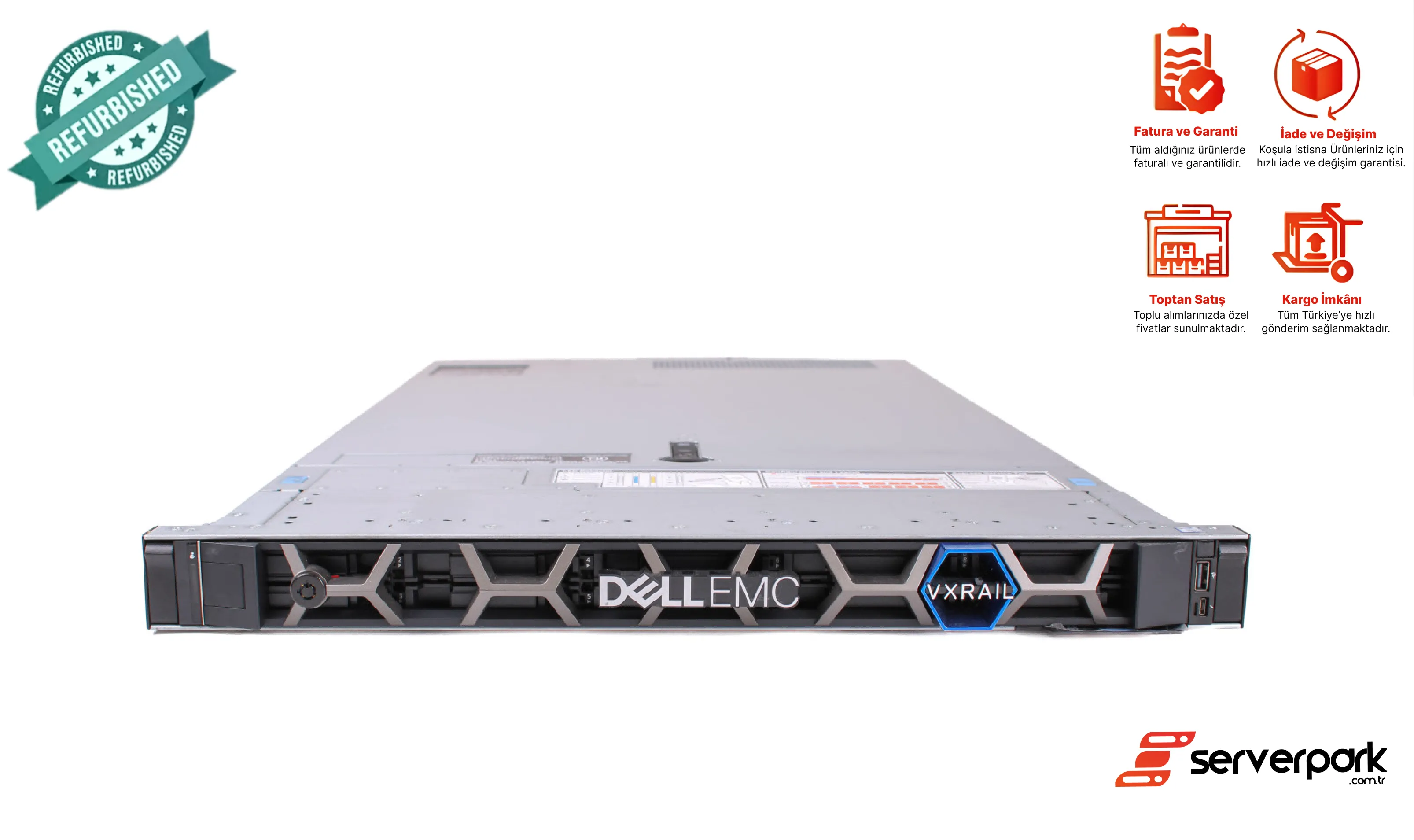 DELL R640 | 2 x GOLD 6152 (88 Core)/ 512GB DDR4 / 1GB RAID / 2 x 750W PS / Orjinal Rail Kit