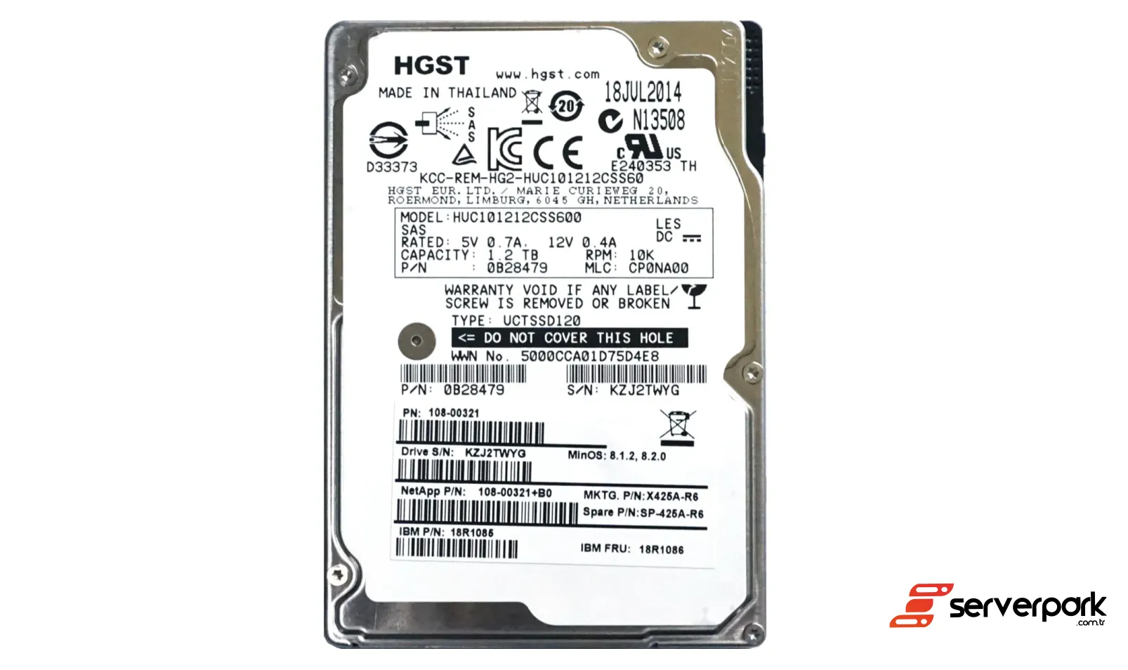 HGST Ultrastar 2.5'  1.2TB 10K SAS  HDD - HUC101212CSS600 - C10K1200