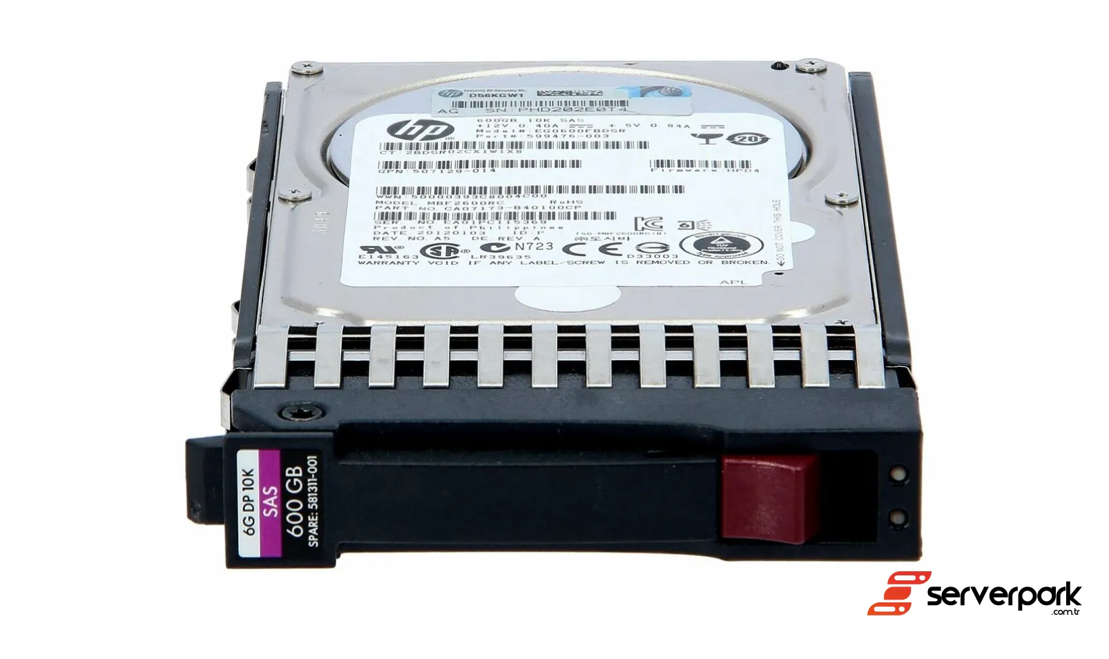 HP 600GB 2.5' 10K SAS HDD - PN: 581311-001 / 581286-B21