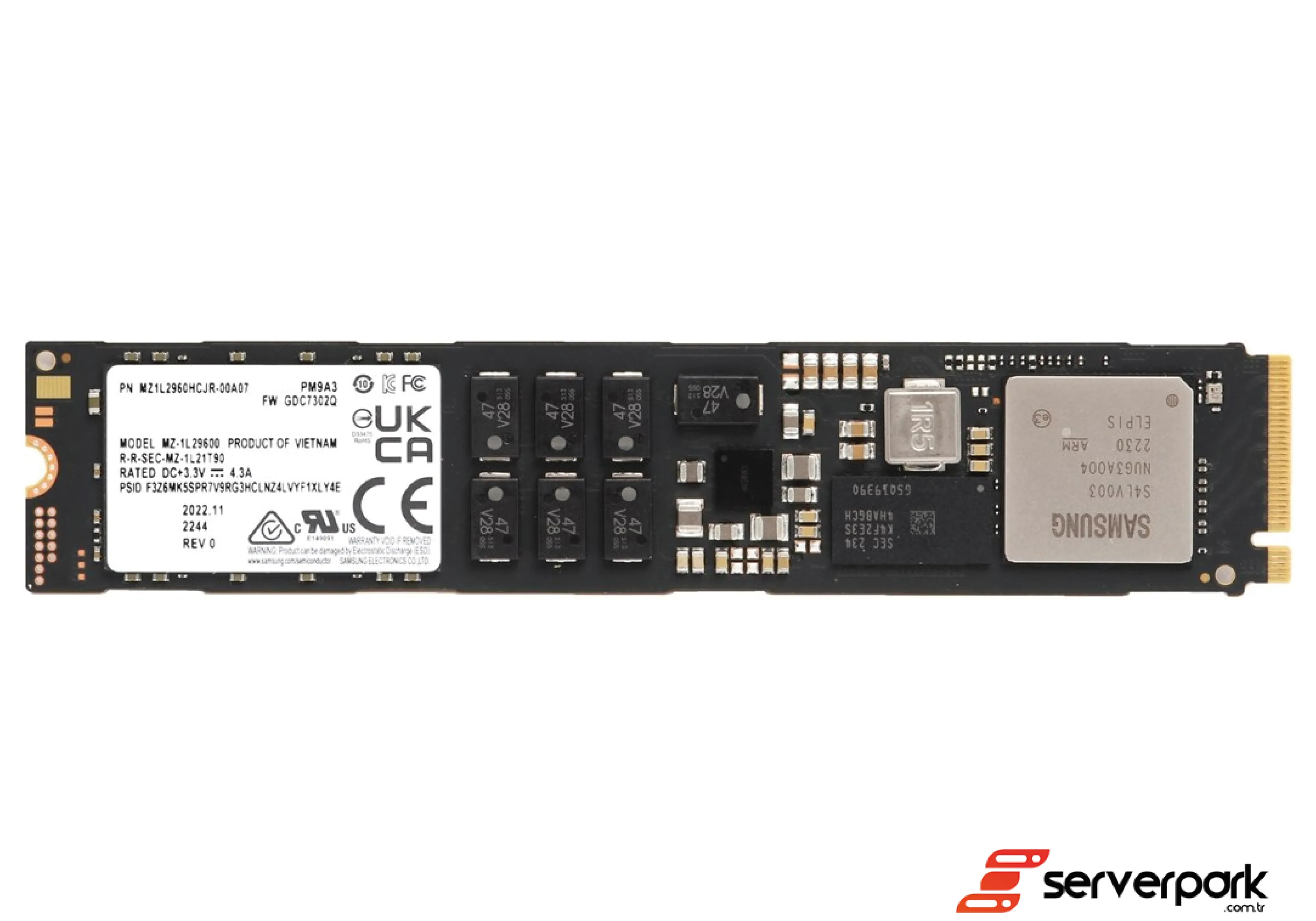 Samsung PM9A3  960 GB NVMe M.2 SSD - PN: MZ1L2960HCJR-00A07