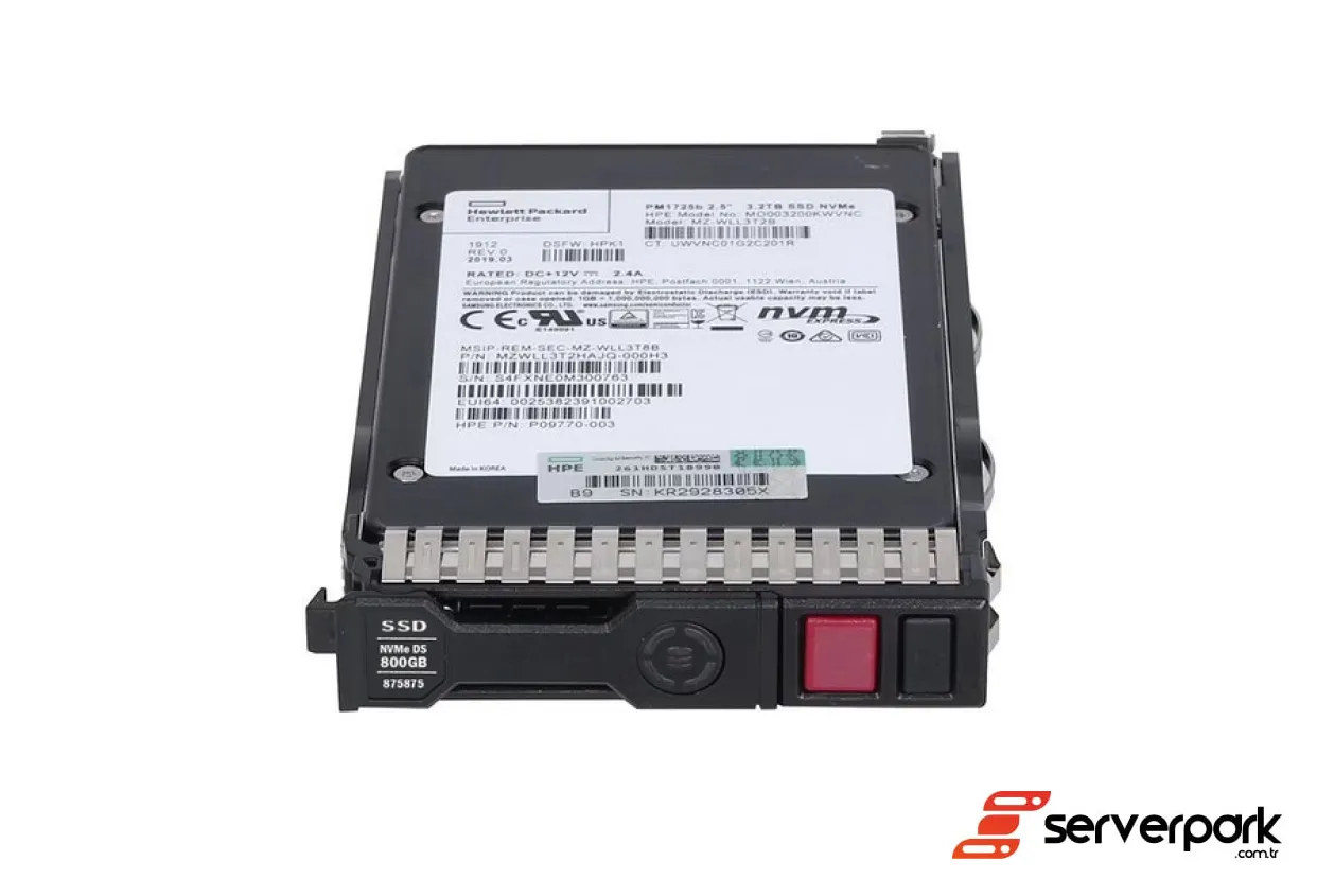 HPE 800GB NVMe Gen4 MP MU SSD - PN: P48216-001 / P47837-B21