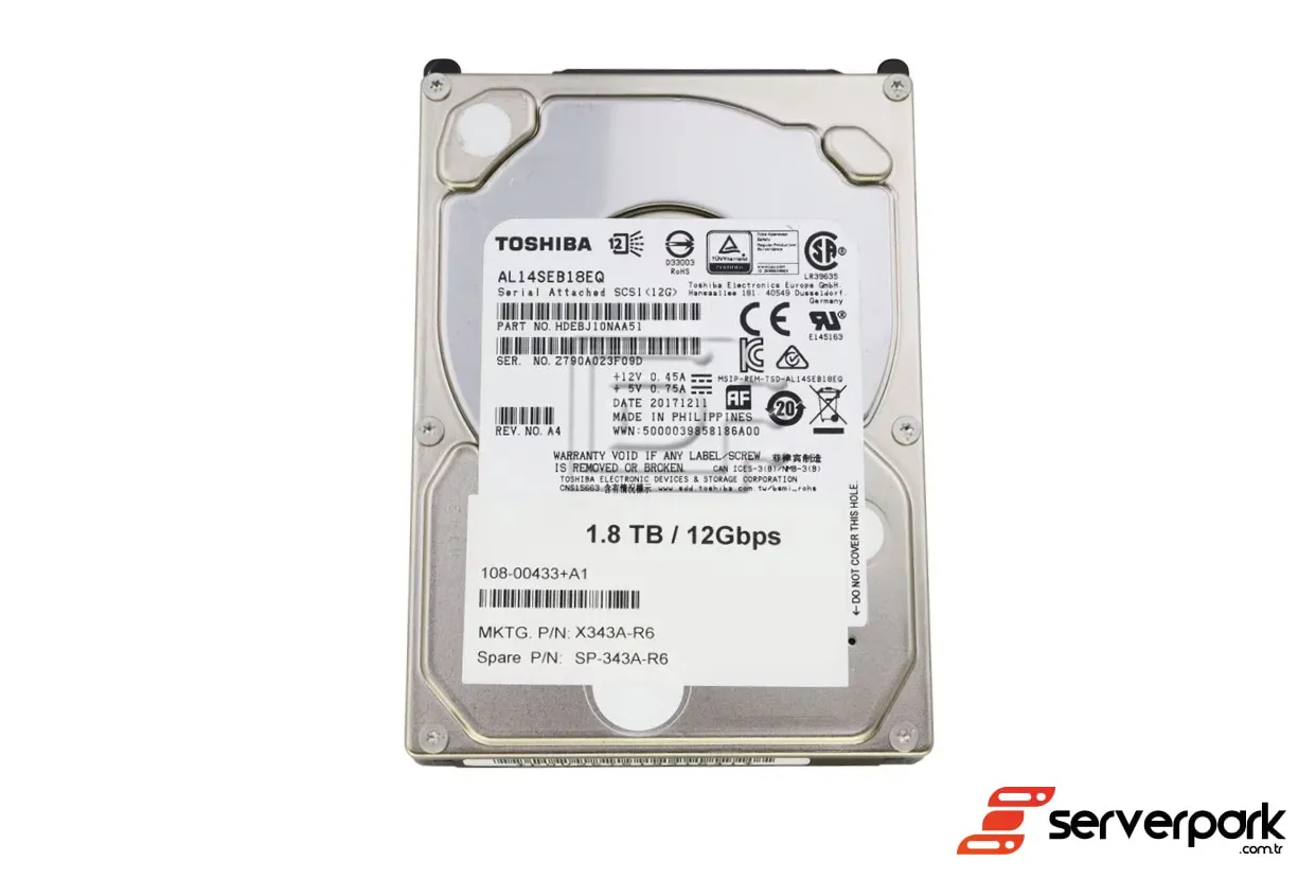 TOSHIBA AL14SEB 1.8TB 2.5' SAS HDD - PN: AL14SEB18EQ