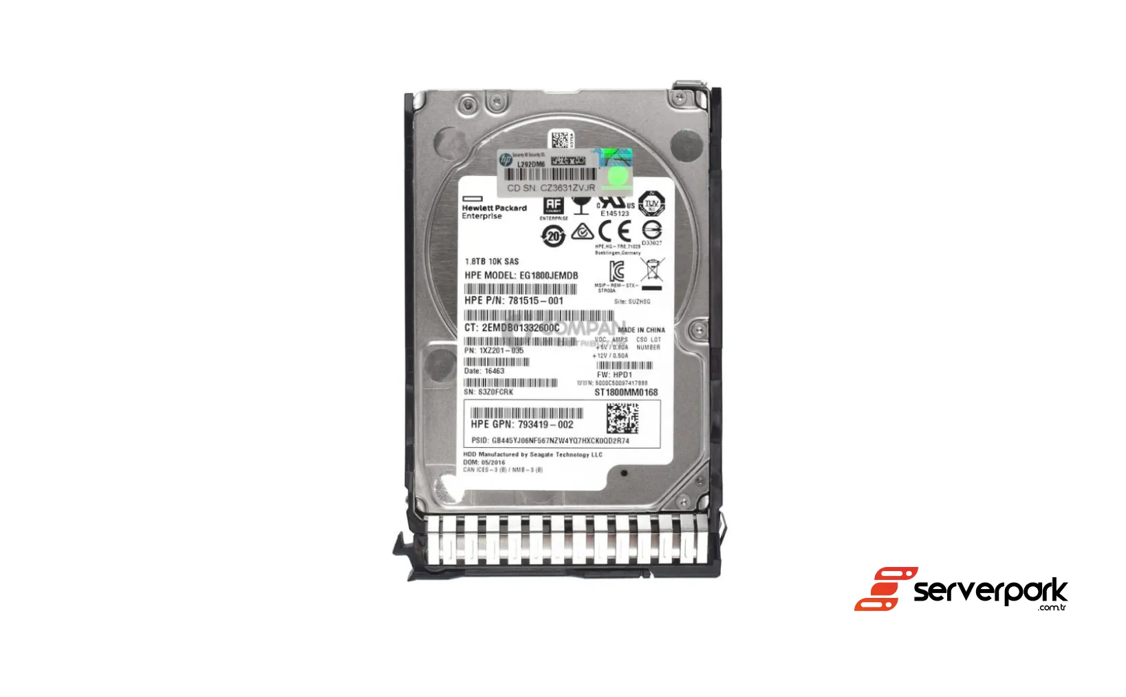 HPE 1.8TB 2.5' 10K SAS  / HDD  - 791055-001 / 791034-B21