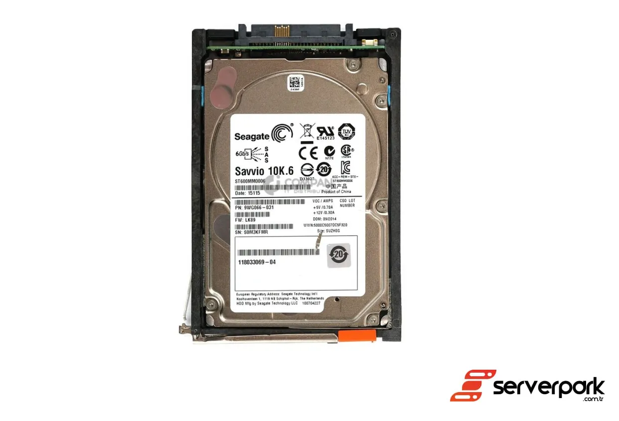 Dell EMC 600GB 2.5' 10K SAS HDD - PN: 118033069-04 / 005050700