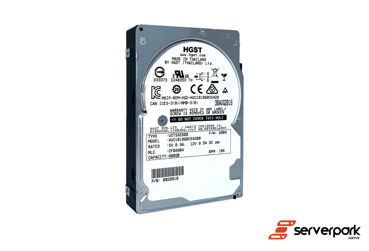 HGST Ultrastar C10K1800 600GB 2.5' SAS Hard Disk - PN: HUC101860CS4200