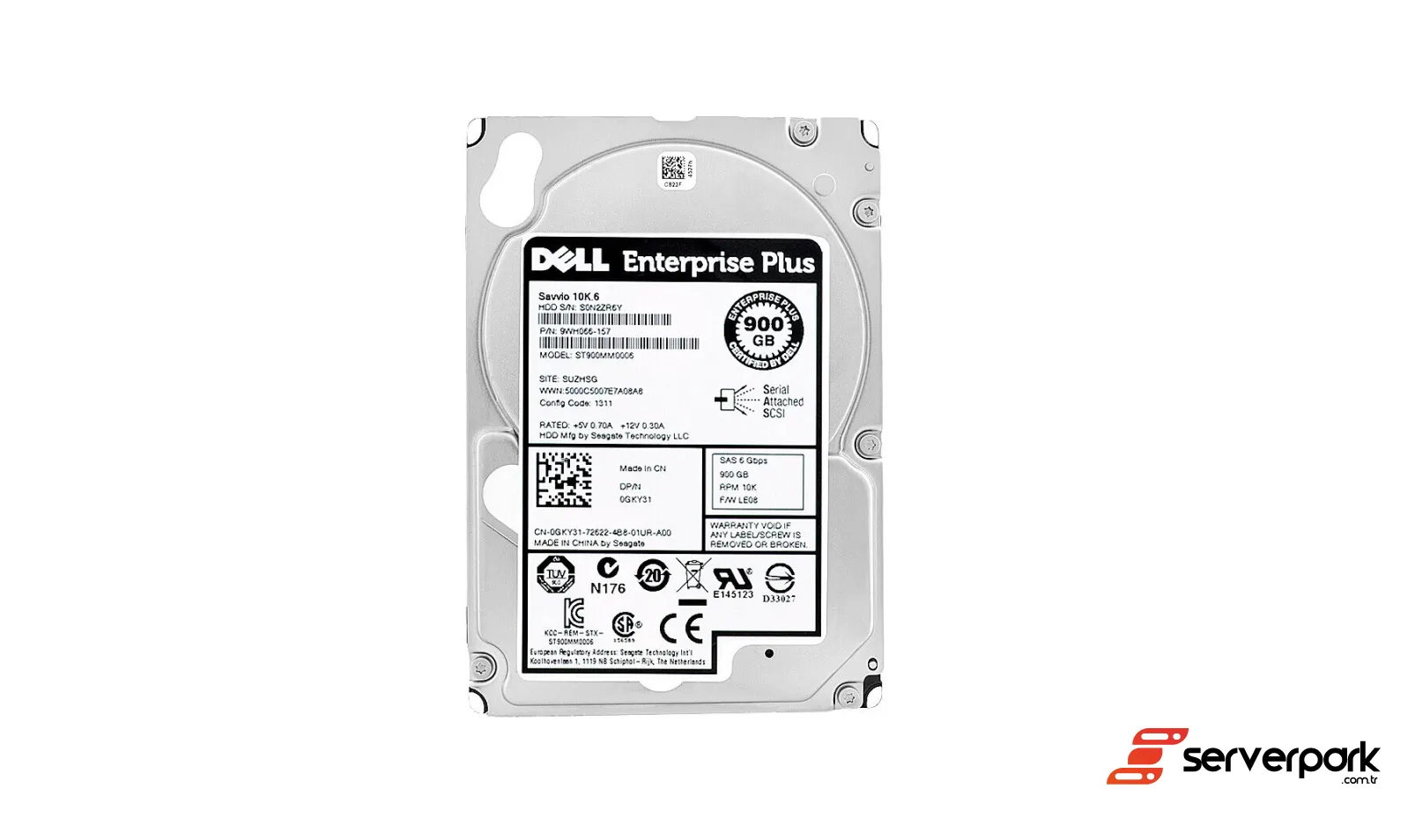 DELL 900GB 2.5' 10K SAS HDD - PN: 0GKY31 / GKY31