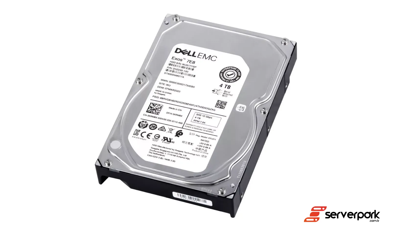 ﻿DELL EMC Exos 7E8 4TB 3.5' SAS SSD - PN: 0KRM6X KRM6X 