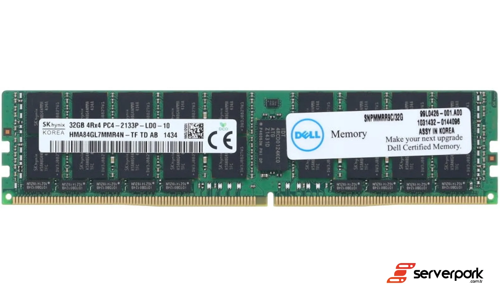 Dell 32GB 4Rx4 PC4-2133P LR-DIMM DDR4 ECC PN: SNPMMRR9C/32G